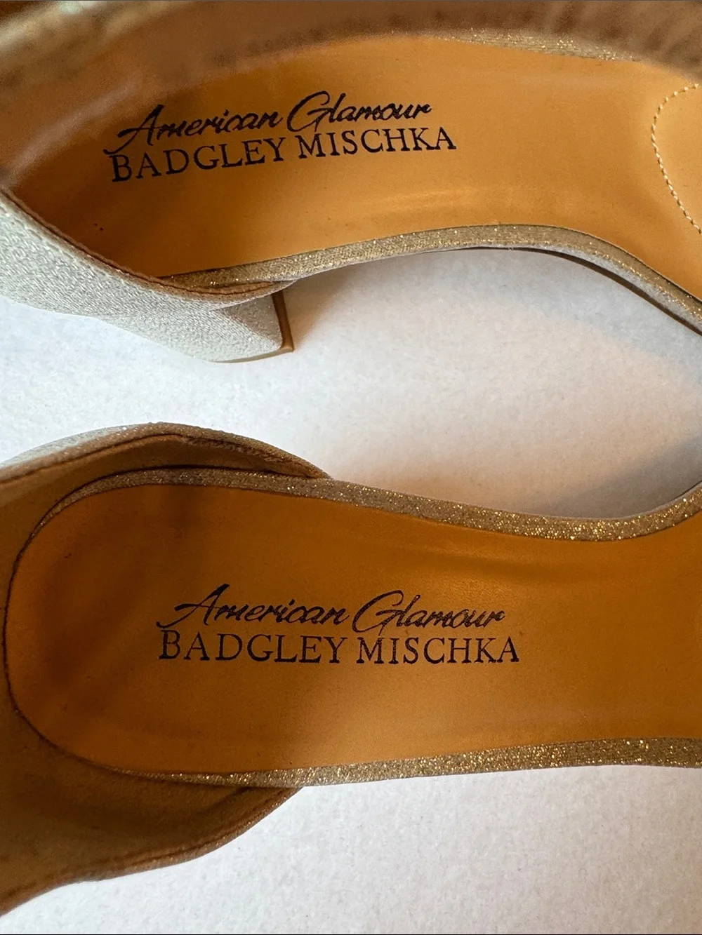 Badgley Mischka Bridal Heel Rhinestone Glitter Block Heel Sandals Wedding Size 8